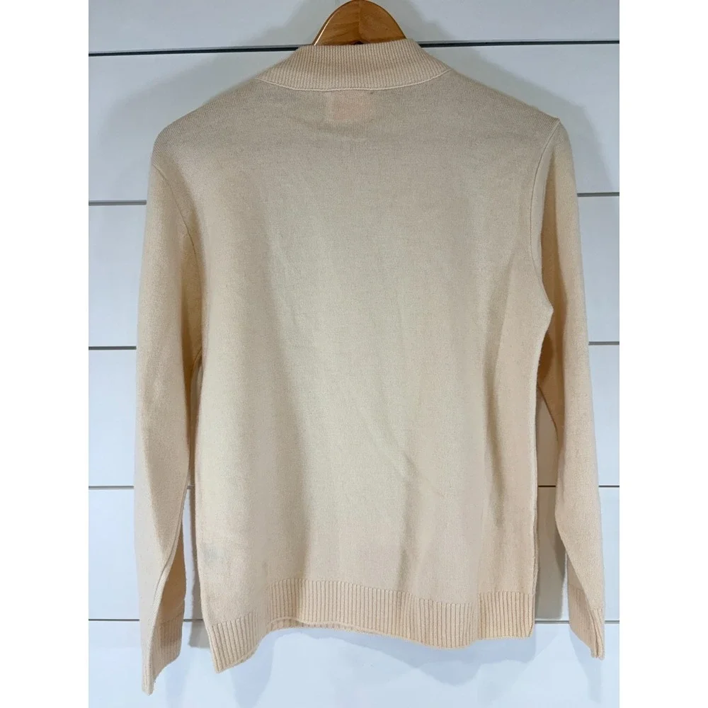 Vintage Pendleton Woolen Mills Cream Ivory 100% Virgin Wool Knit Sweater Small S
